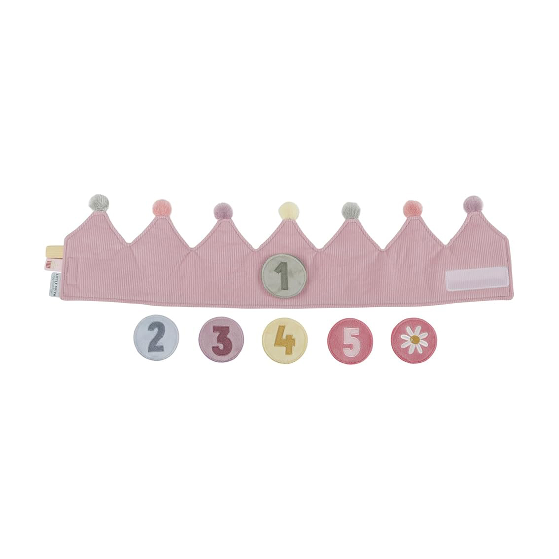Little Dutch corona compleanno rosa in tessuto con numeri
