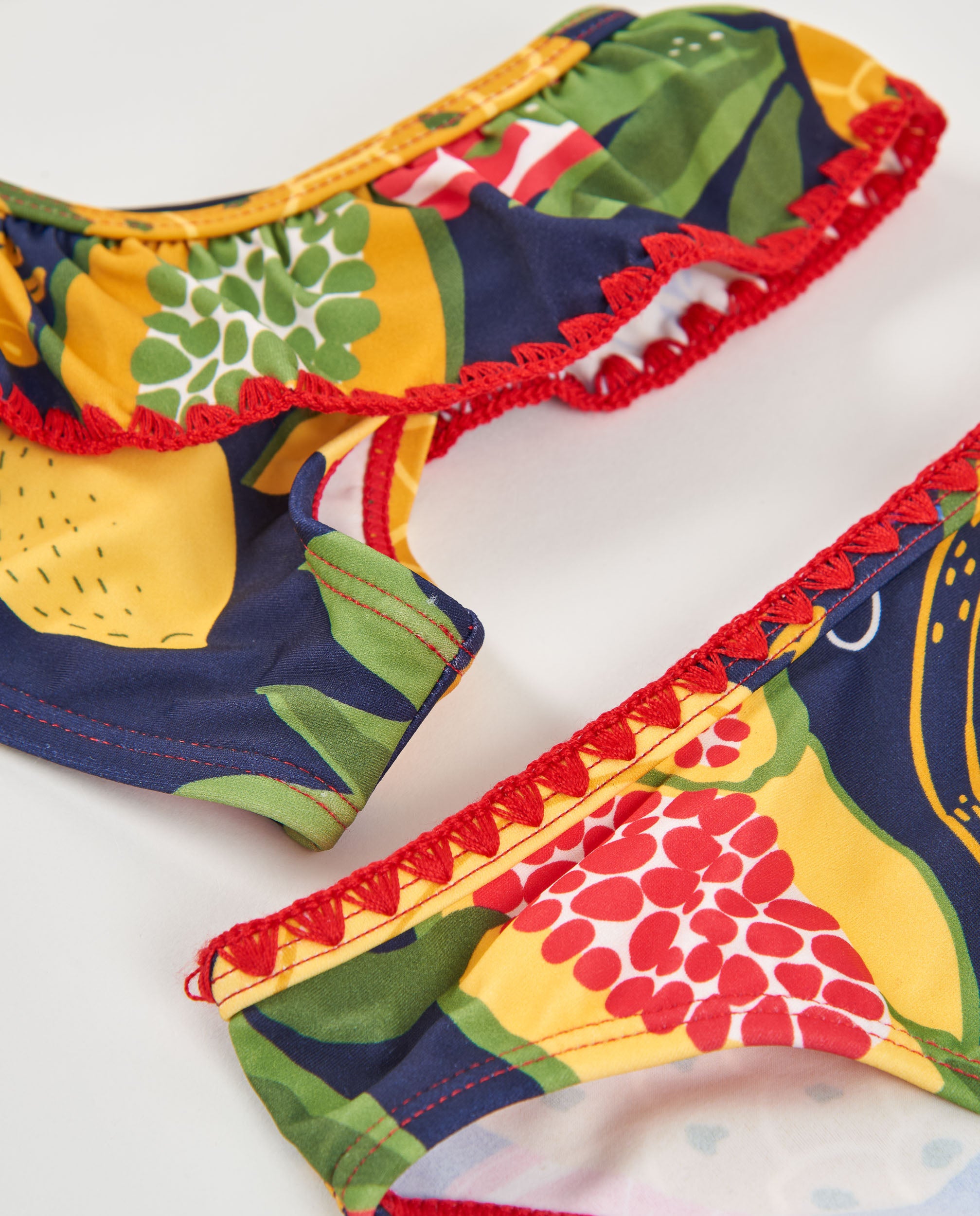 Tuc Tuc Bikini Bimba Frutta Giallo con Volant