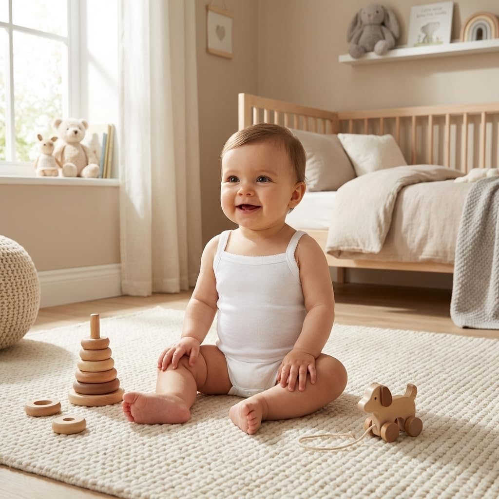 Babidu Body Spalline Sottili Bambù 6-9 Mesi