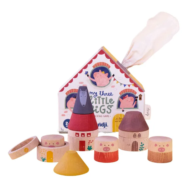 Londji My 3 Little Pigs gioco in legno 2+ anni
