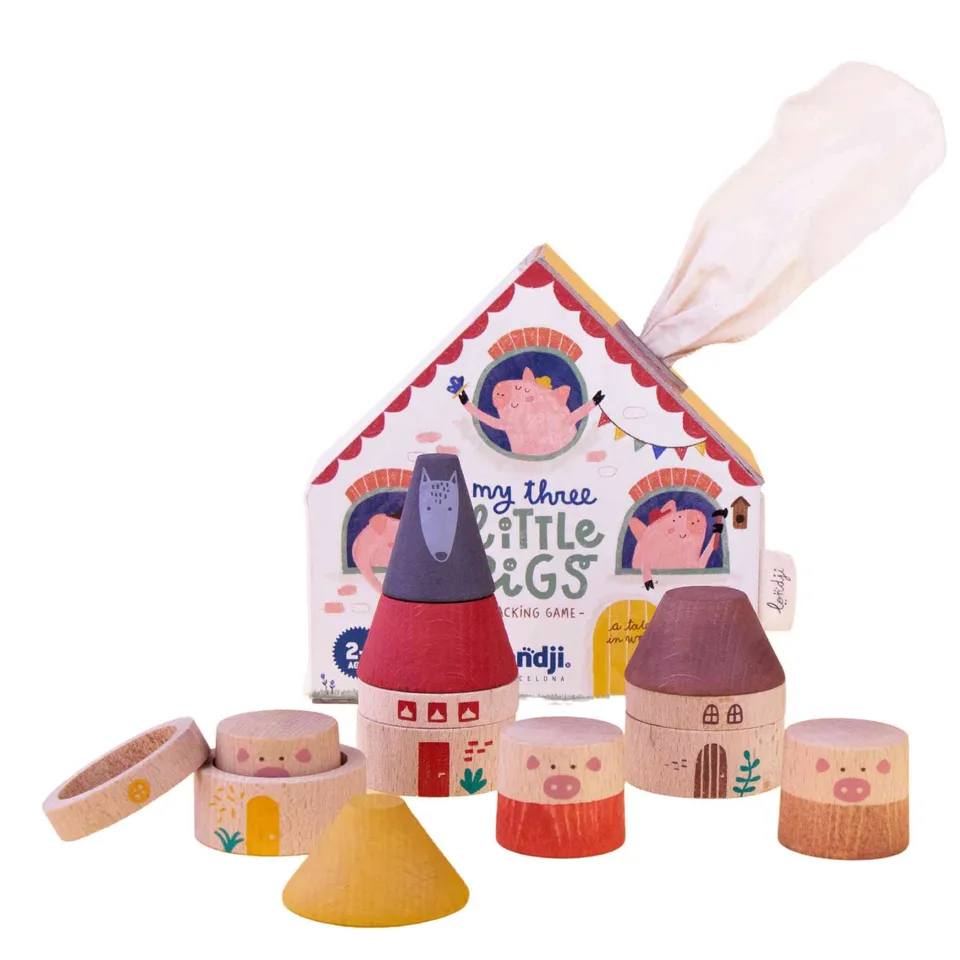 Londji My 3 Little Pigs gioco in legno 2+ anni