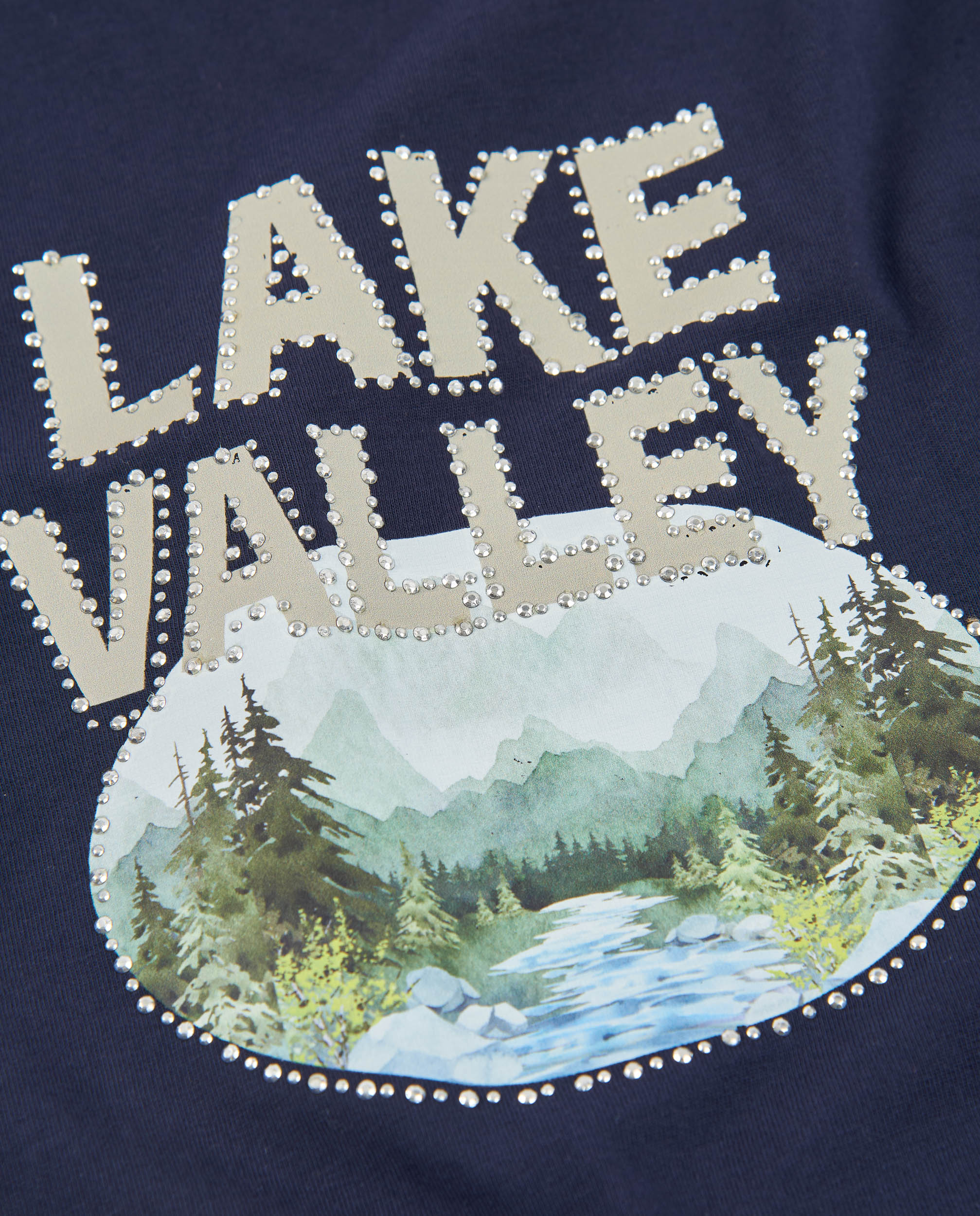 Tuc Tuc Lake House maglia bambina blu stampa paesaggio