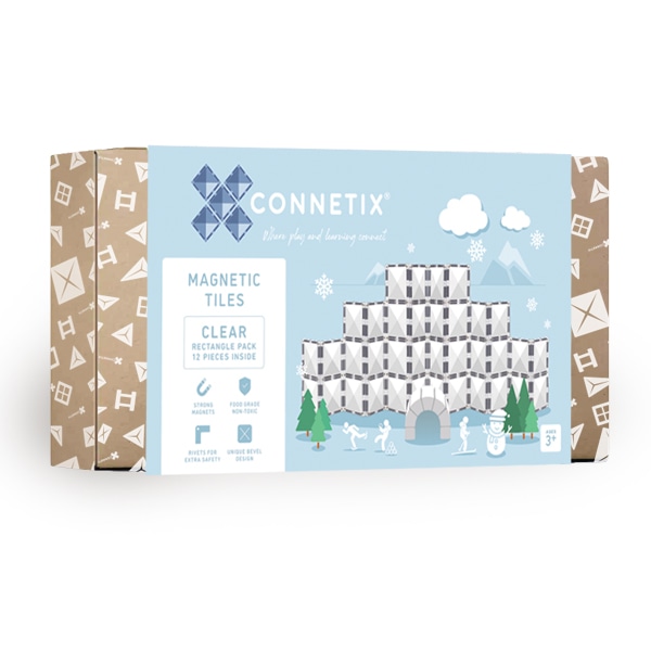 Connetix Clear Rectangle Pack 12 pezzi costruzioni magnetiche