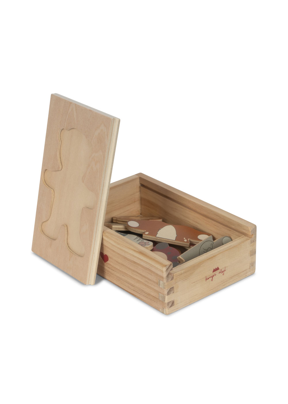 Konges Slojd Teddy Animals puzzle legno 12 pezzi mix and match