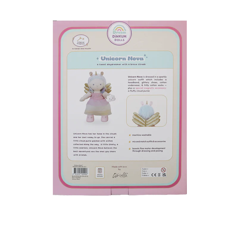 OlliElla Dinkum Dolls Unicorn Nova bambola morbida