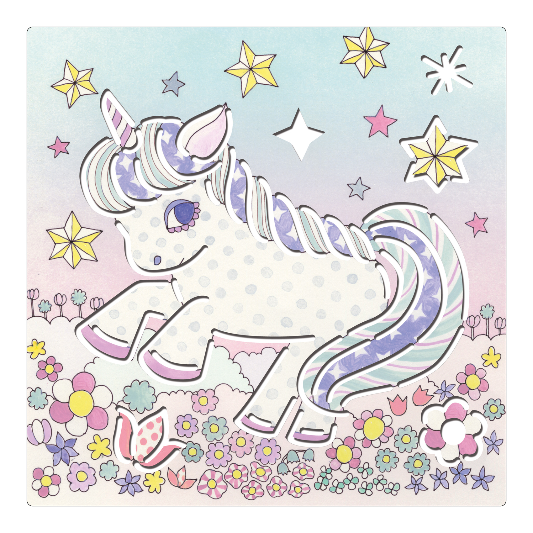 Djeco Kawailand stencil bambini 5 pezzi plastica