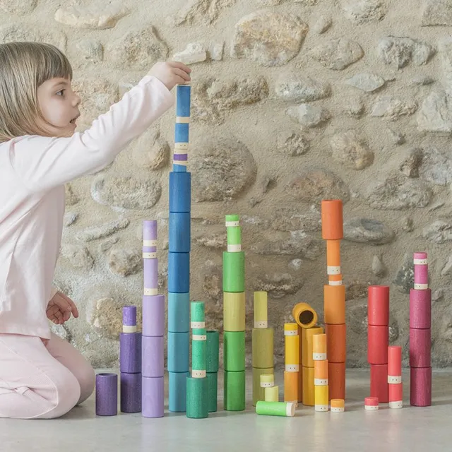 Grapat Lola set 72 tubi legno arcobaleno