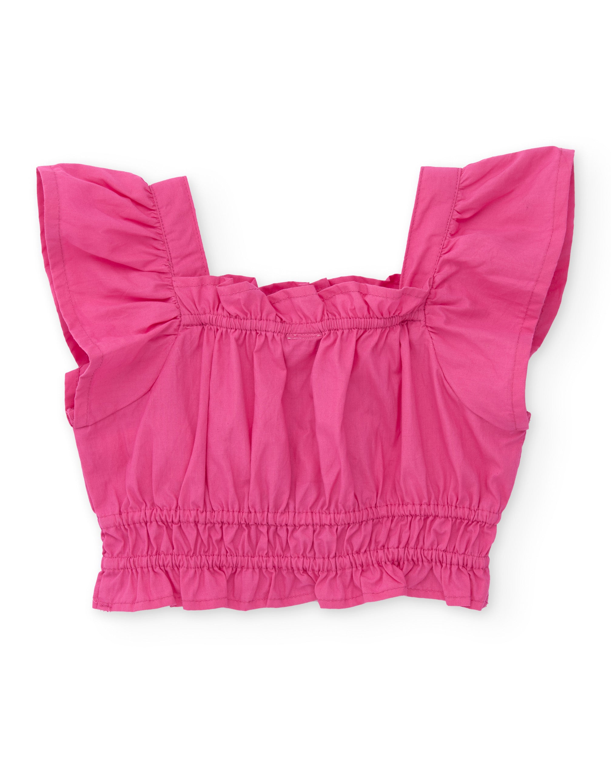 Tuc tuc top bimba fucsia fiore smock maniche volant