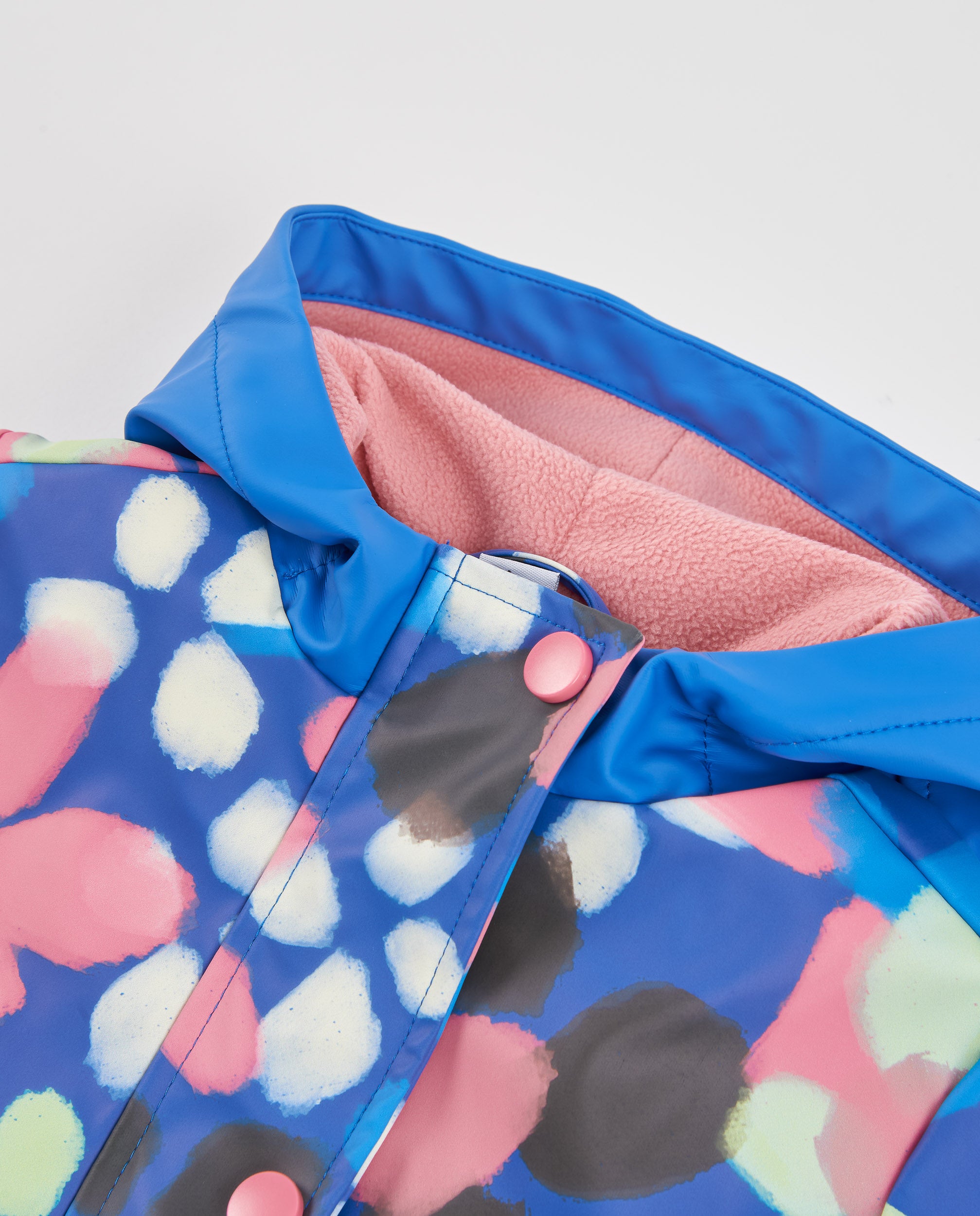 Tuc Tuc giacca antipioggia bambina blu fiori cappuccio