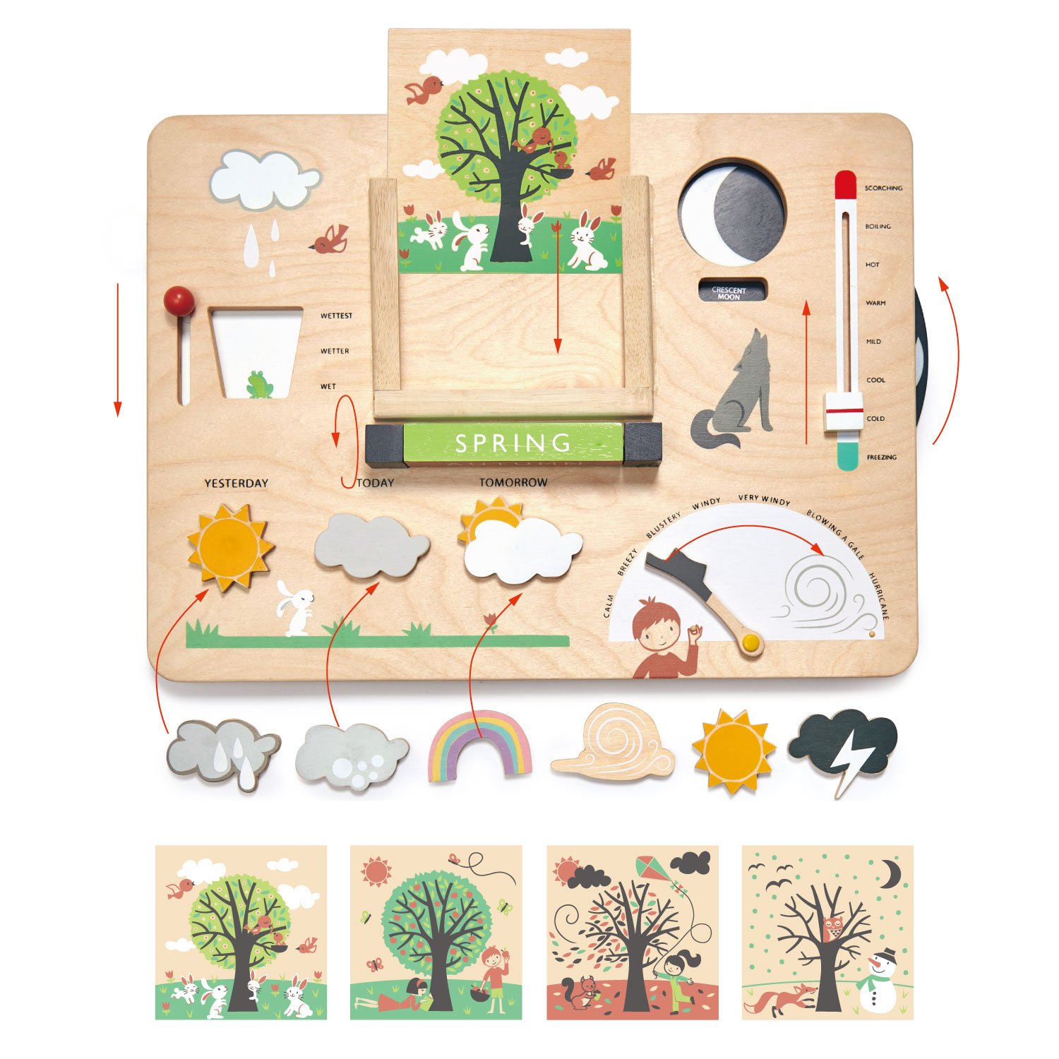 Tender Leaf Weather Watch tavola meteorologica legno magnetica