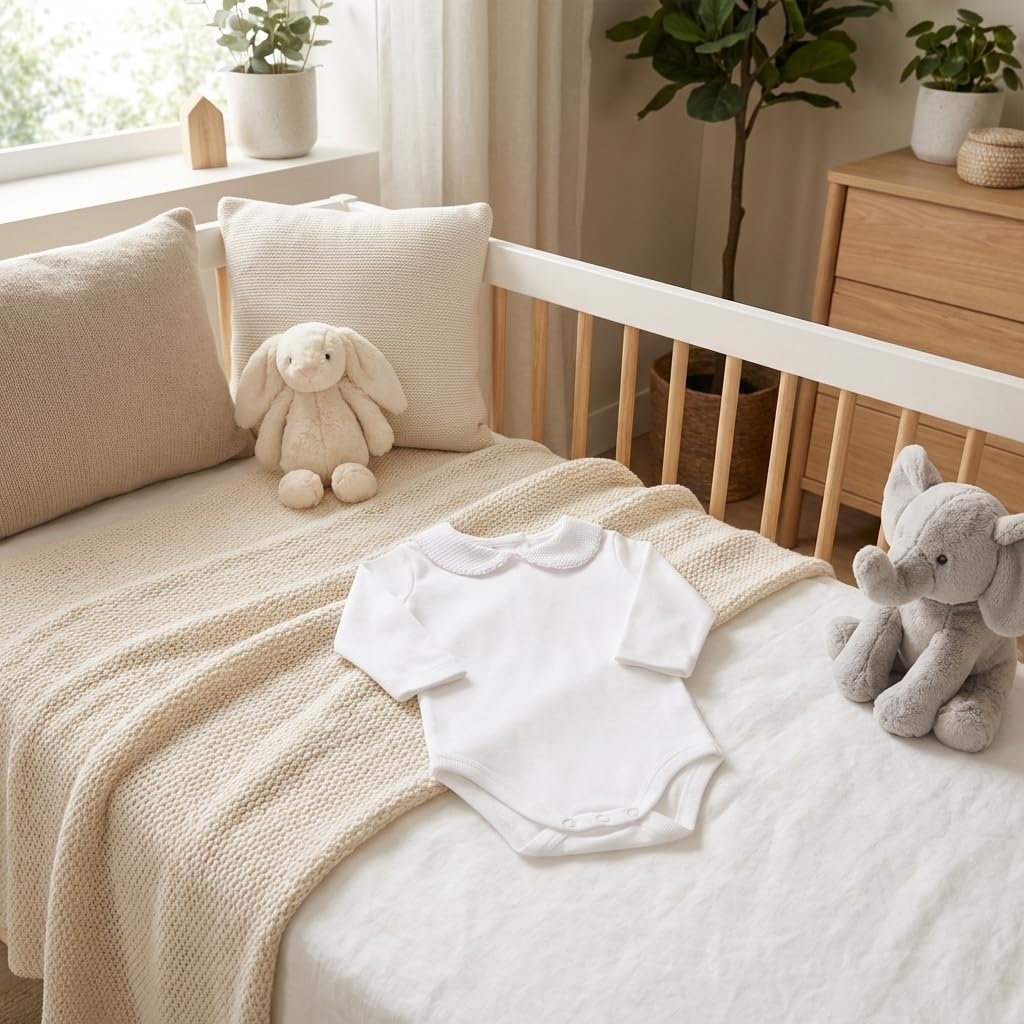 Babidu Body Neonato Piqué Collo Polo Manica Lunga Cotone