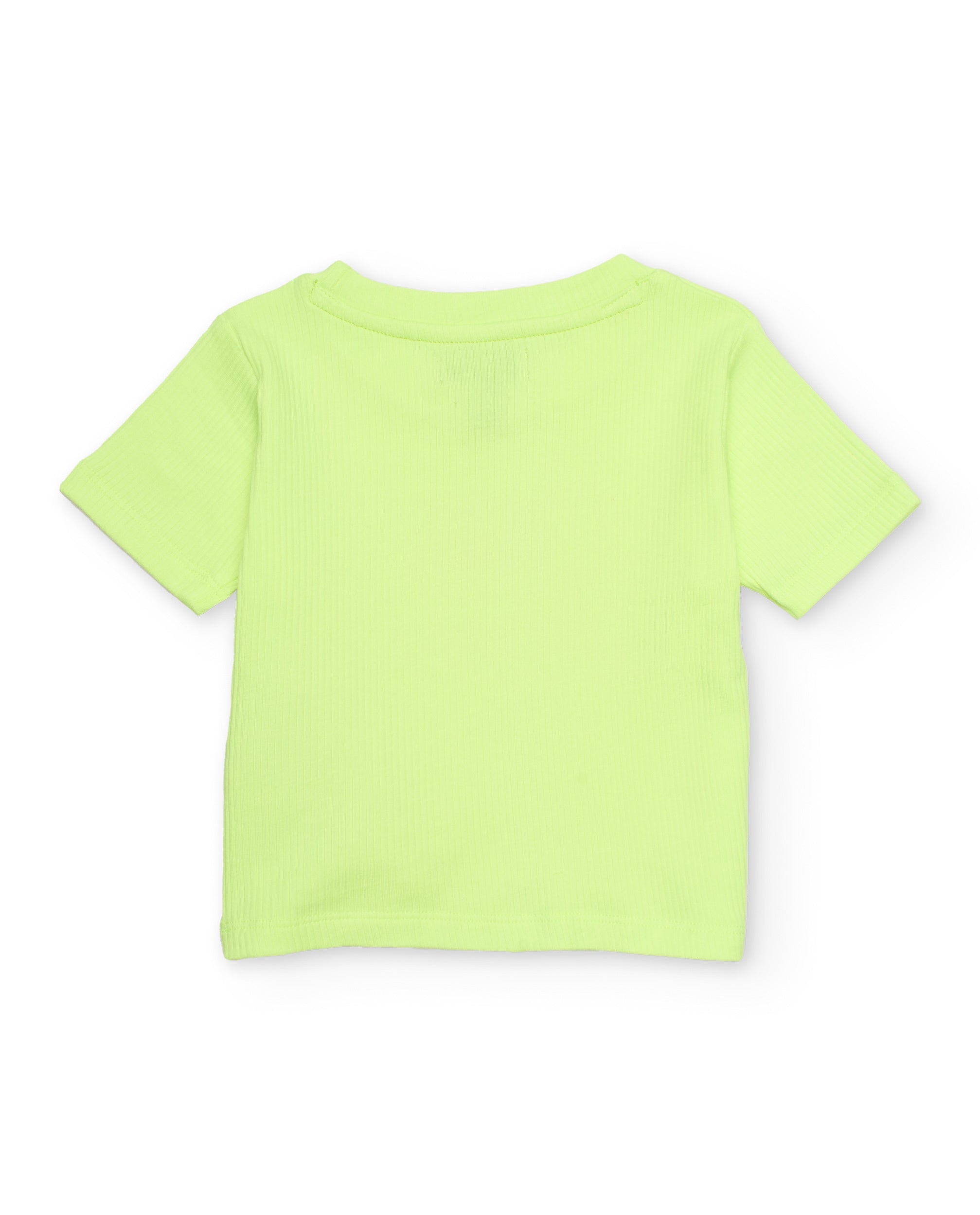 Tuc Tuc maglietta bambina verde costina scritta rosa