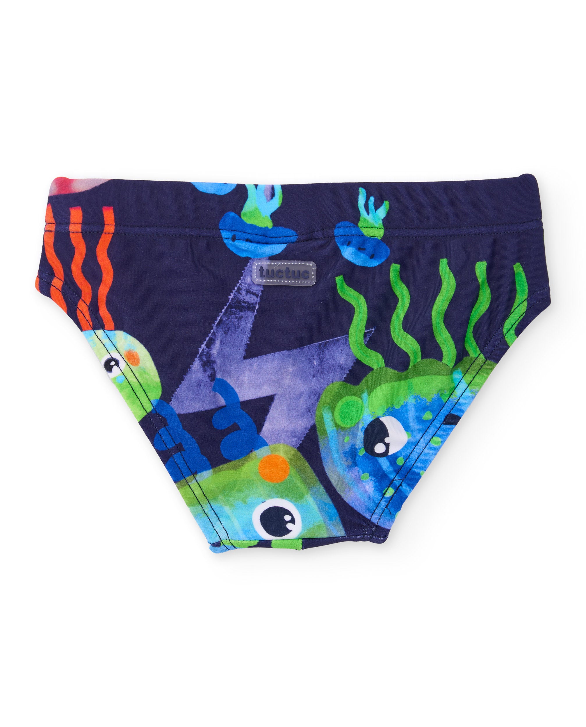 Tuc Tuc costume slip bambino blu stampa mare