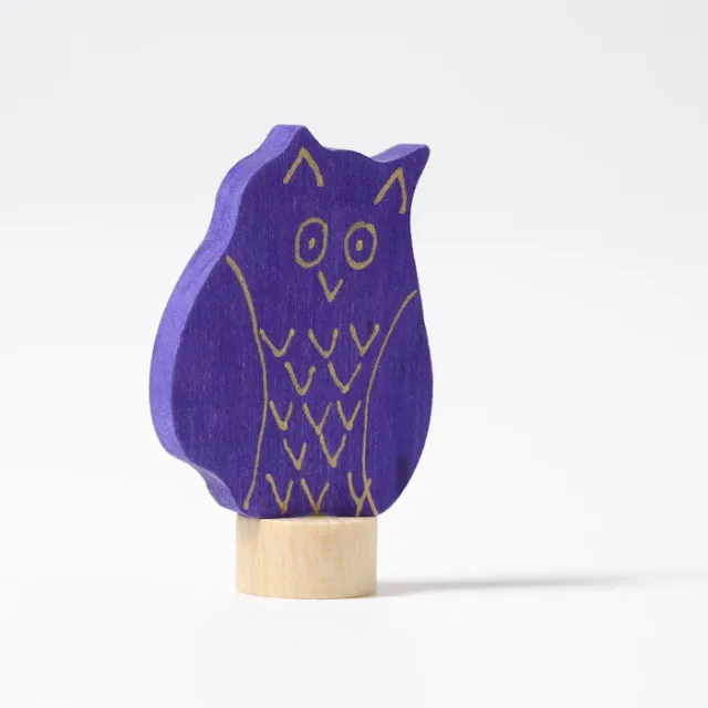 Grimm's Gufo Viola figura decorativa legno 5 cm