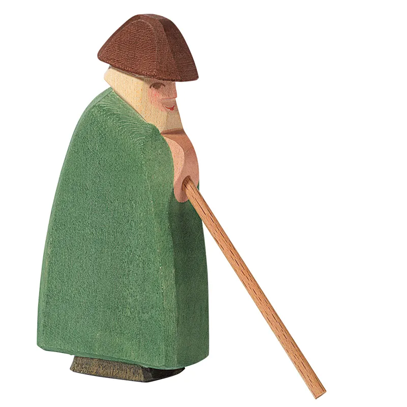 Ostheimer figura legno Pastore con bastone 14 cm