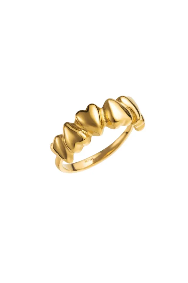 Ella and Rapha Multiple Hearts anello donna oro regolabile