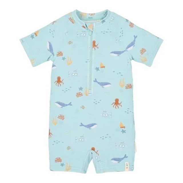 Little Dutch costume intero bimbo manica corta blu UPF 40+