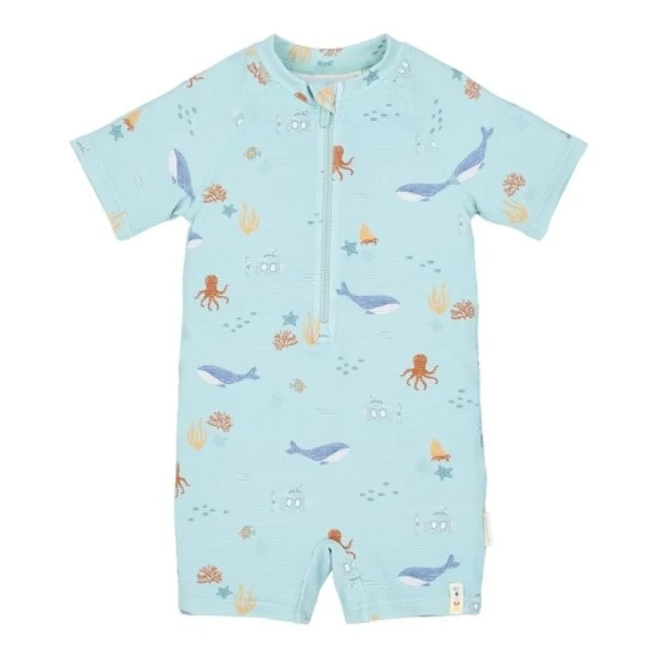 Little Dutch costume intero bimbo manica corta blu UPF 40+