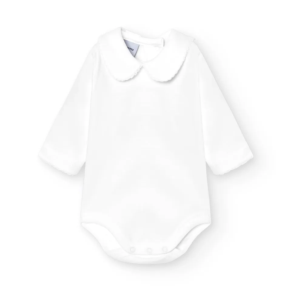 Babidu Body Neonato Manica Lunga Cotone Collo Elegante
