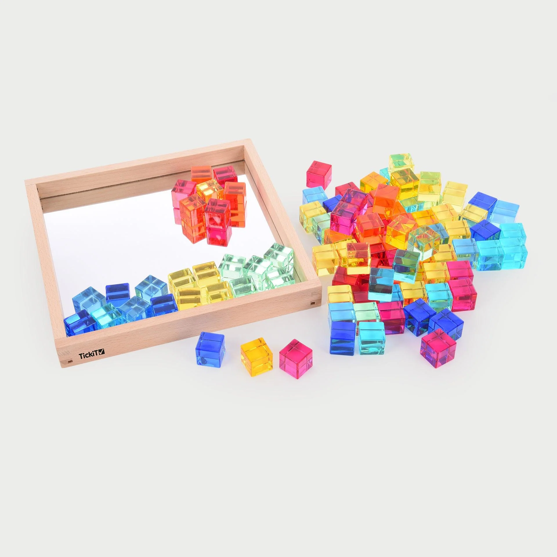 TickiT Gem Cube vassoio specchio 100 cubi acrilici