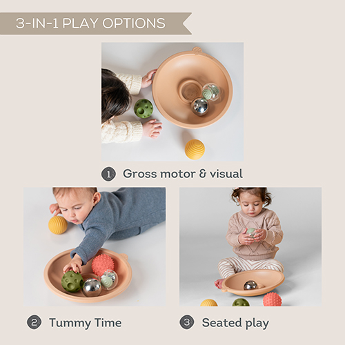 Taf Toys Tummy Time vassoio gioco sensoriale 5 sfere