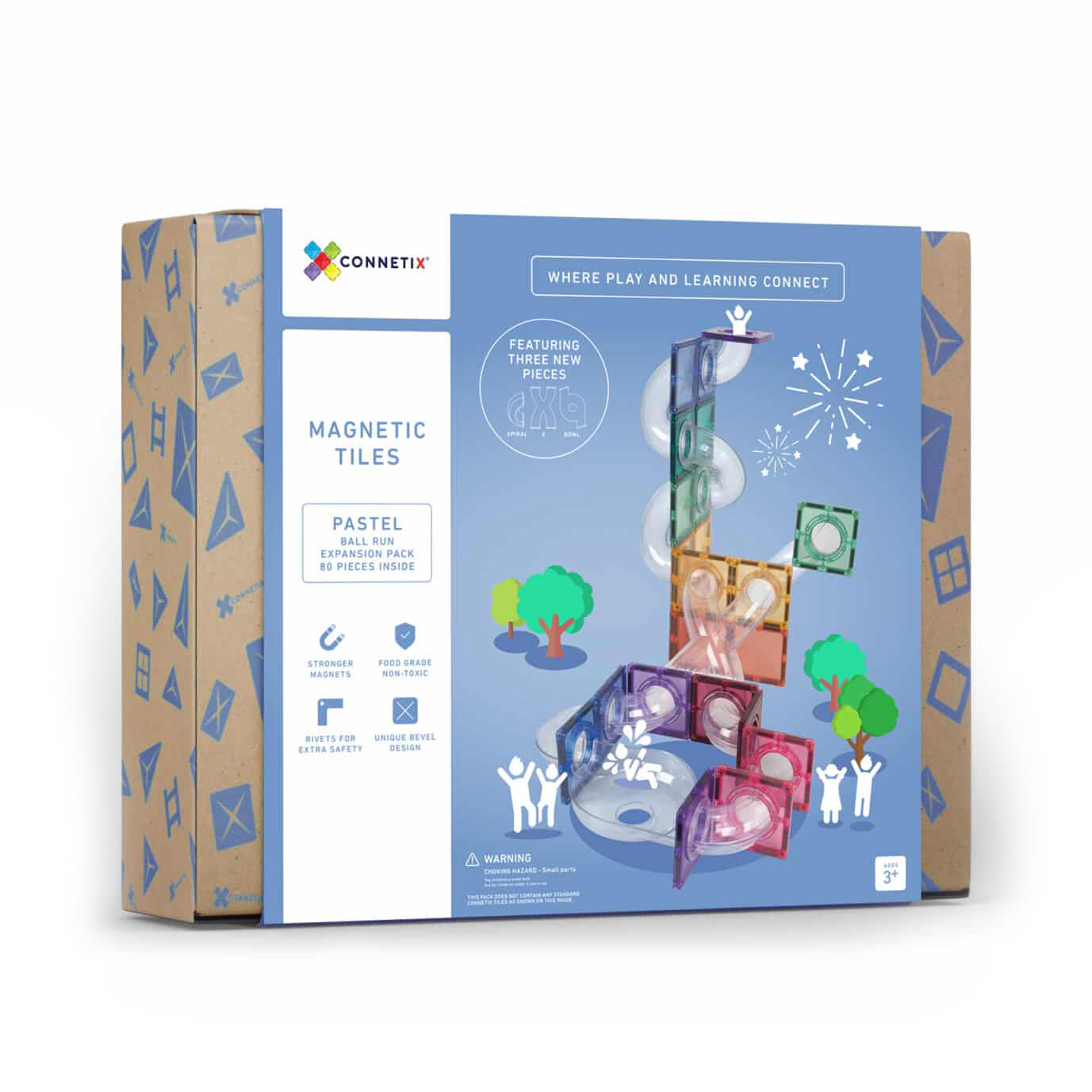 Connetix Pastel Ball Run costruzioni magnetiche 80 pezzi