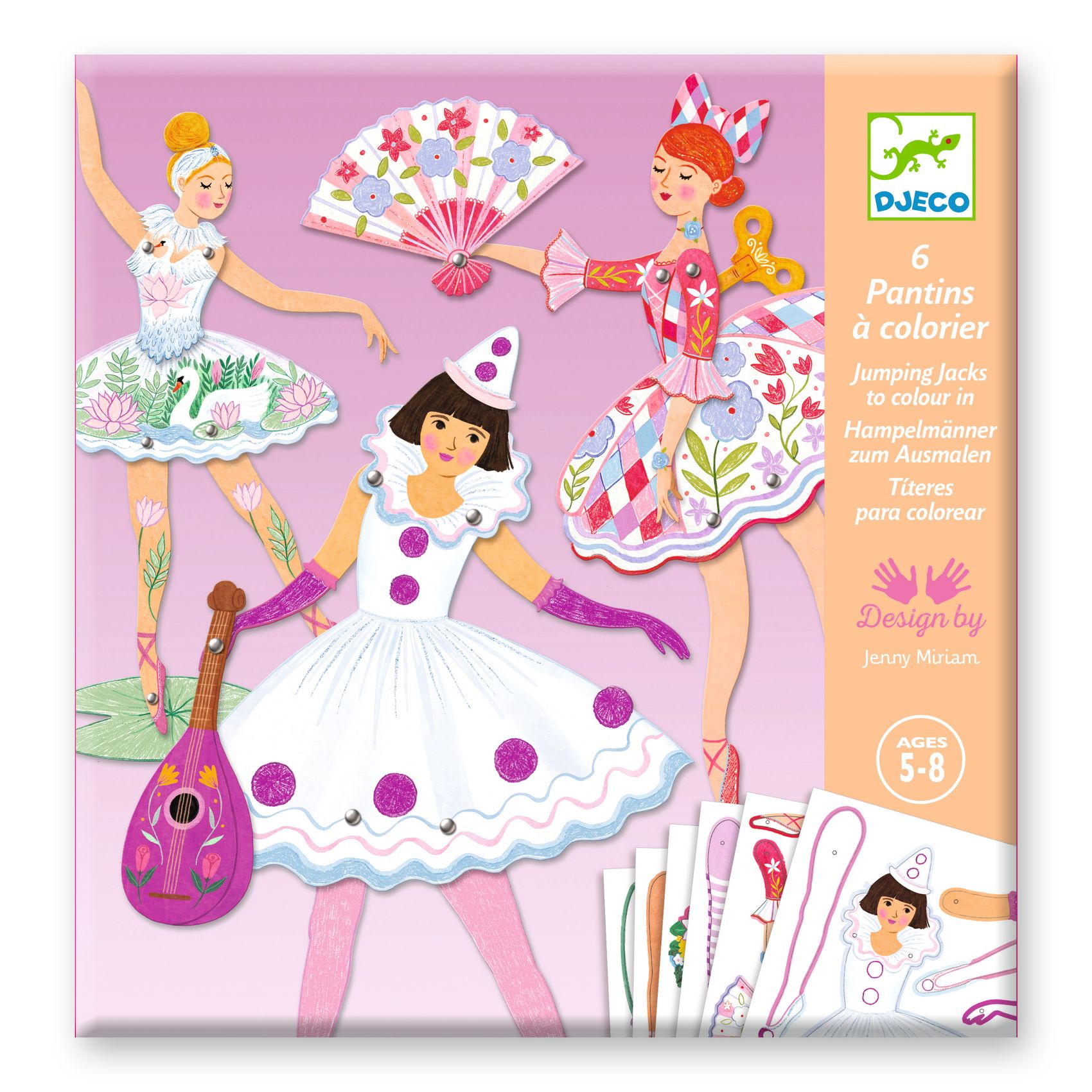 Djeco Tutus marionette carta 6 pz dai 6 anni