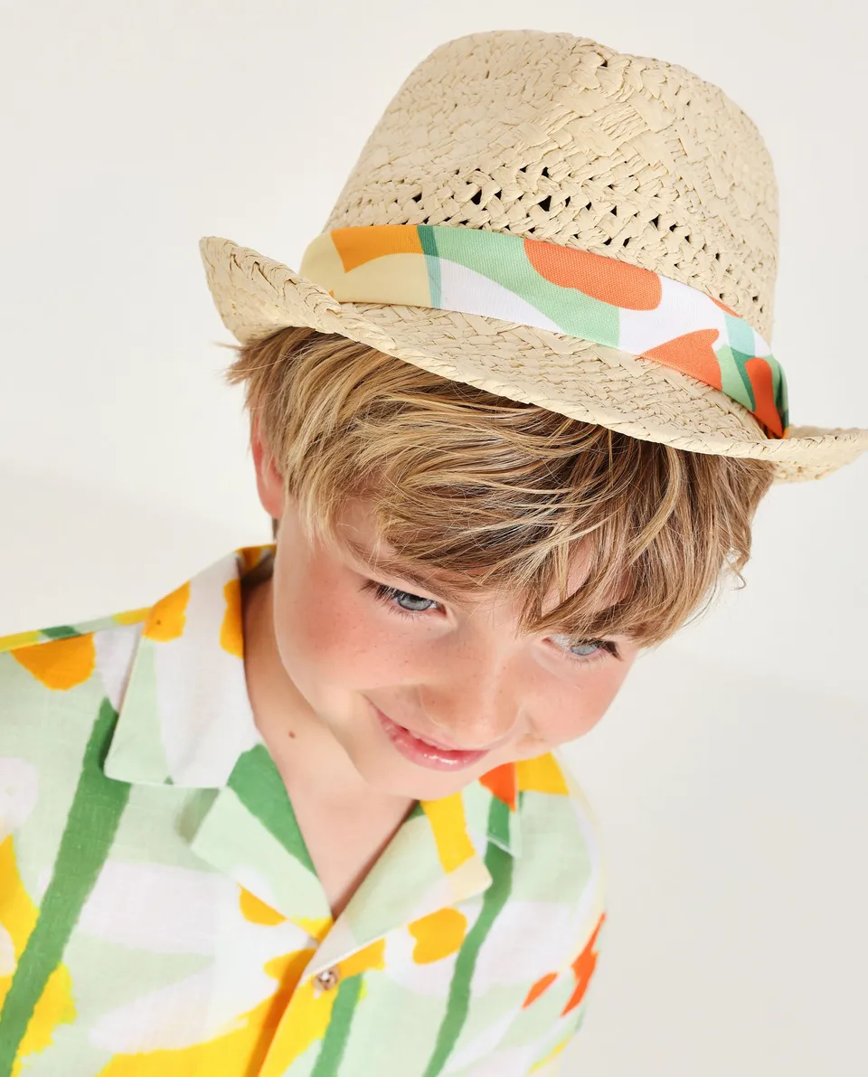 Tuc Tuc cappello bimbo beige tessuto leggero fascia