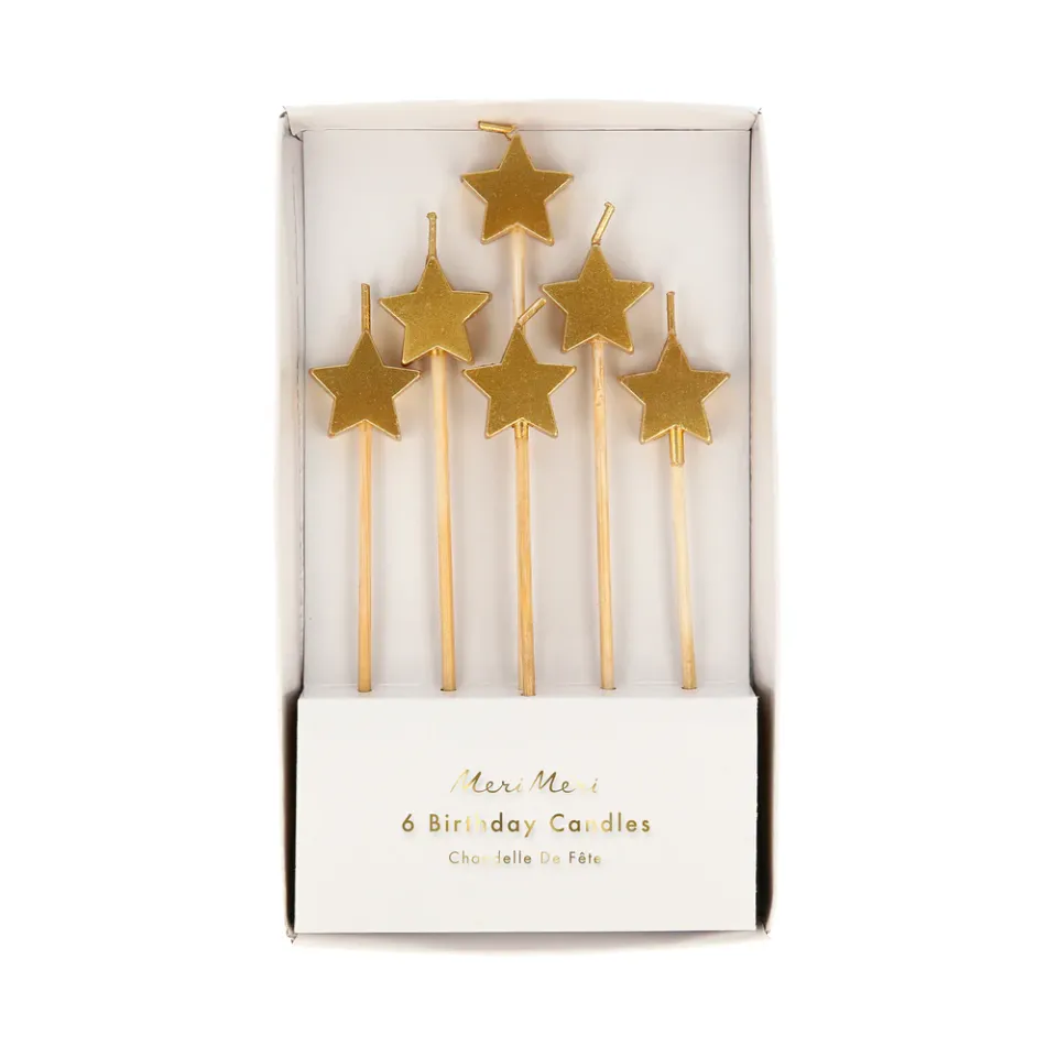 Meri Meri Stelline candele torta oro a stella