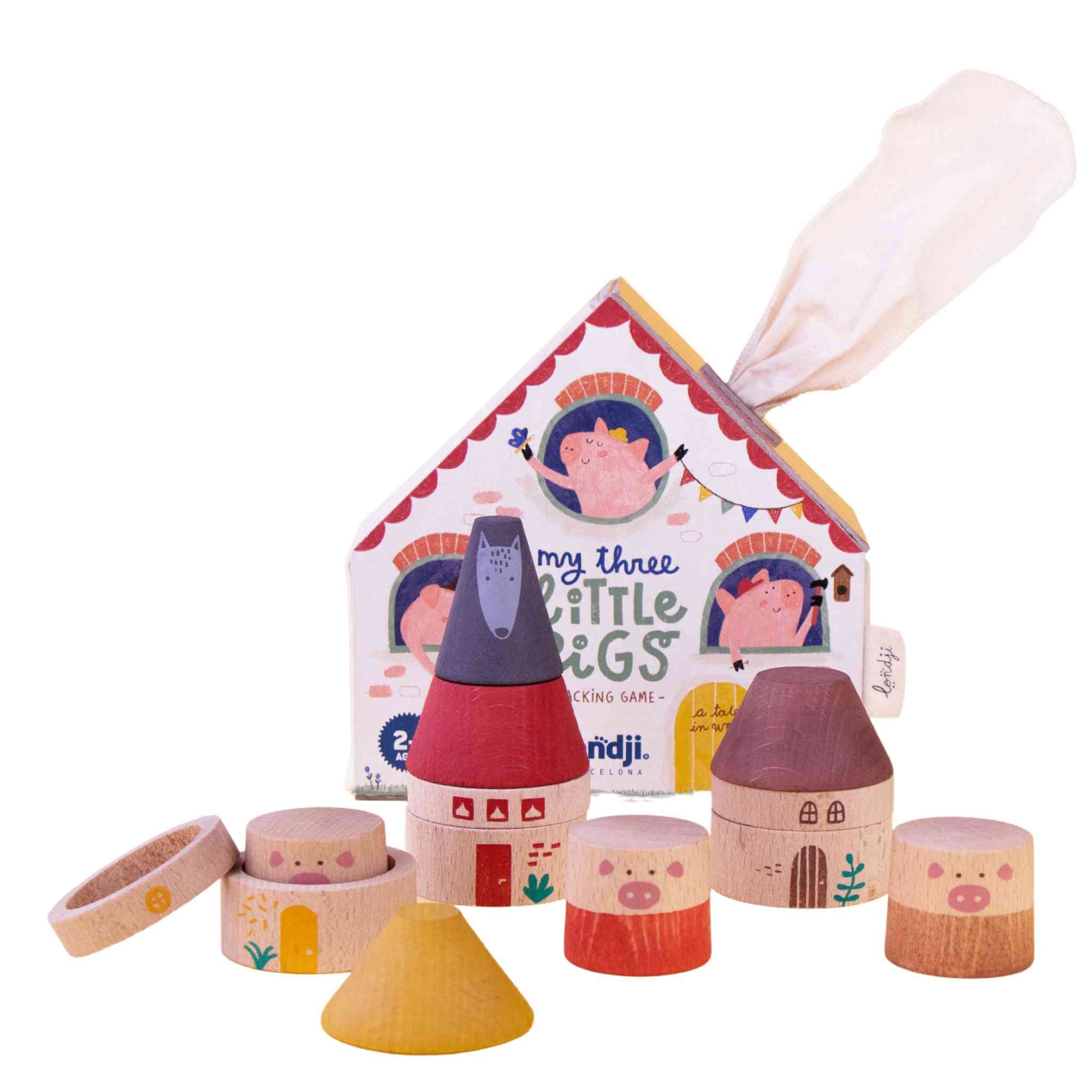 Londji My 3 Little Pigs gioco in legno 2+ anni