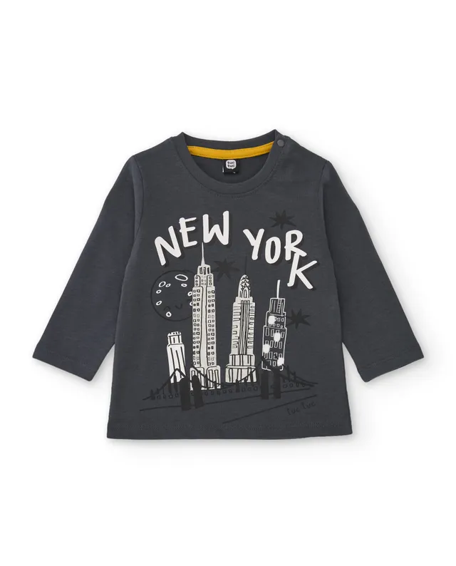 Tuc Tuc NY Fun maglietta bambino manica lunga grigio città