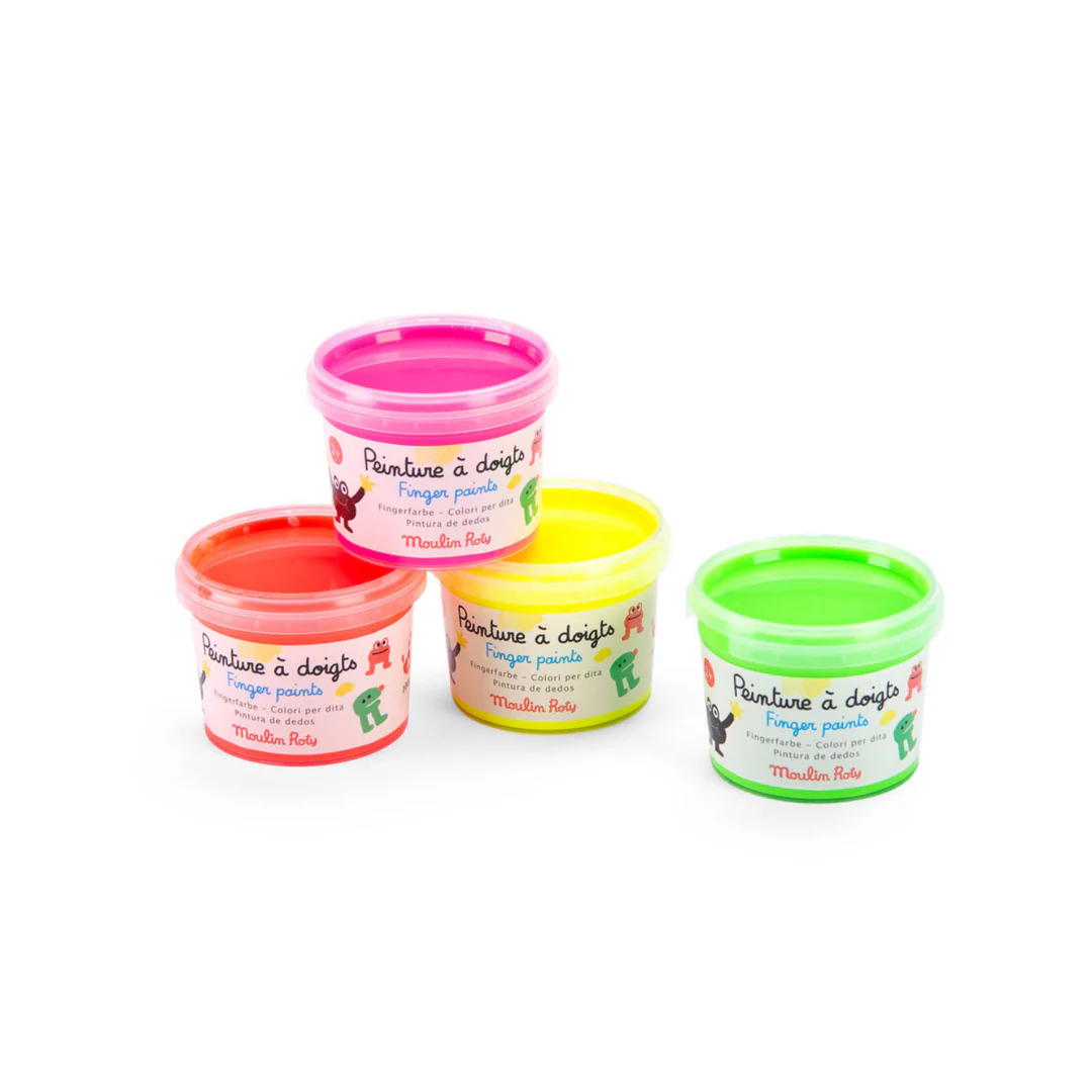 Moulin Roty Schmouks colori a dita fluo 4 vasetti