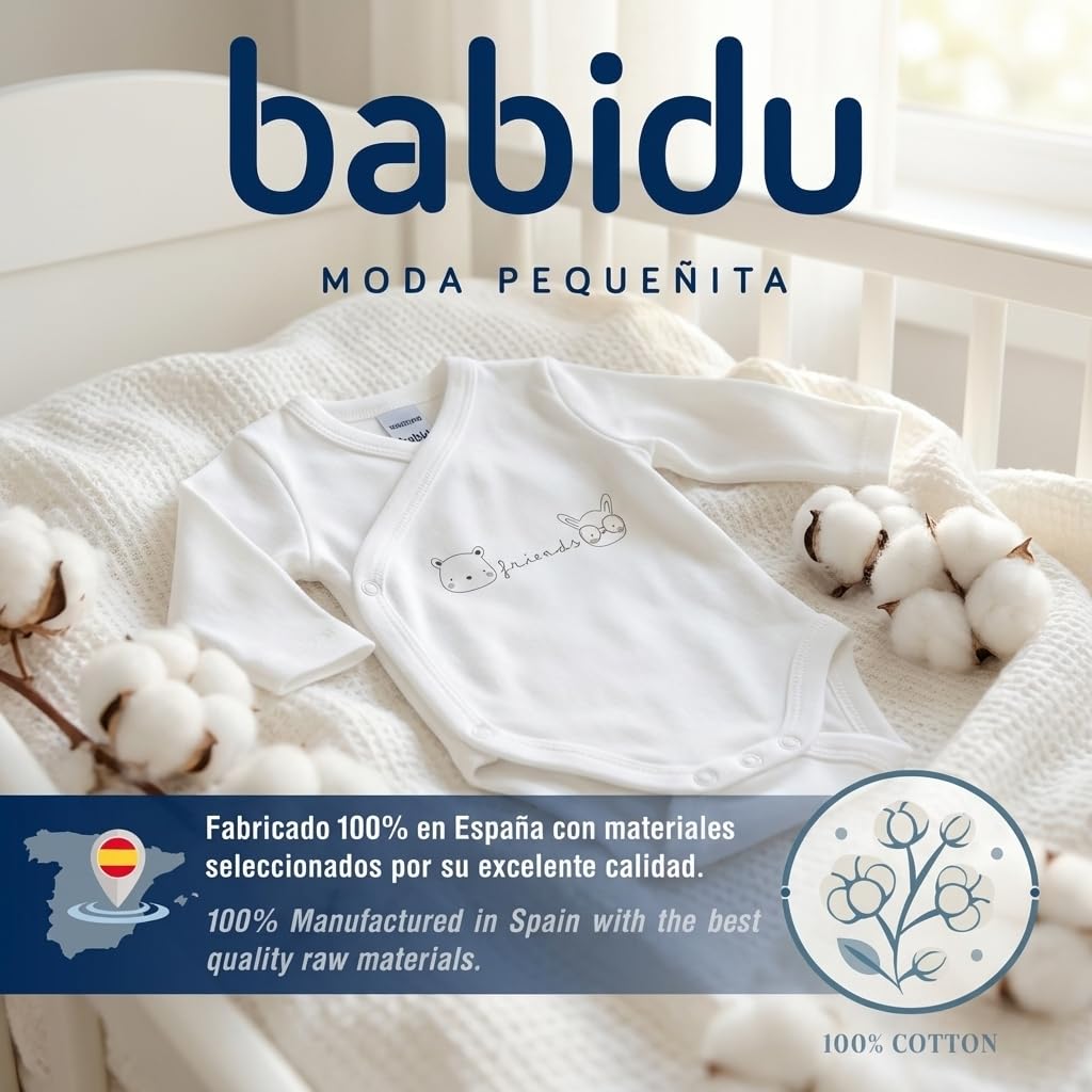 Babidu Body Incrociato Maniche Lunghe 9 Mesi Stampa Orsi