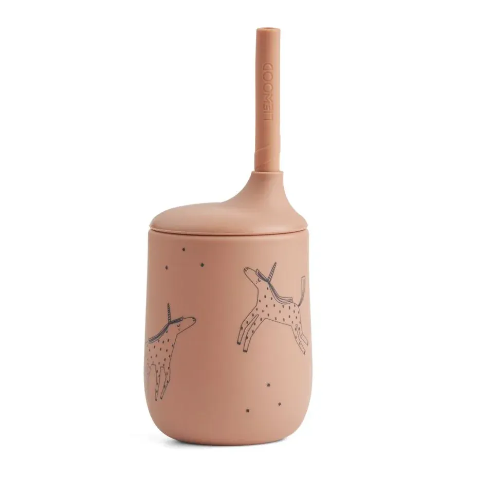 Liewood Unicorn Bicchiere con Cannuccia Silicone 230 ml 6 Mesi+