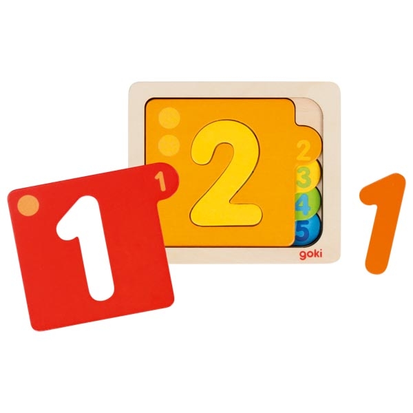 Goki Numeri 1-5 puzzle legno 5 tessere