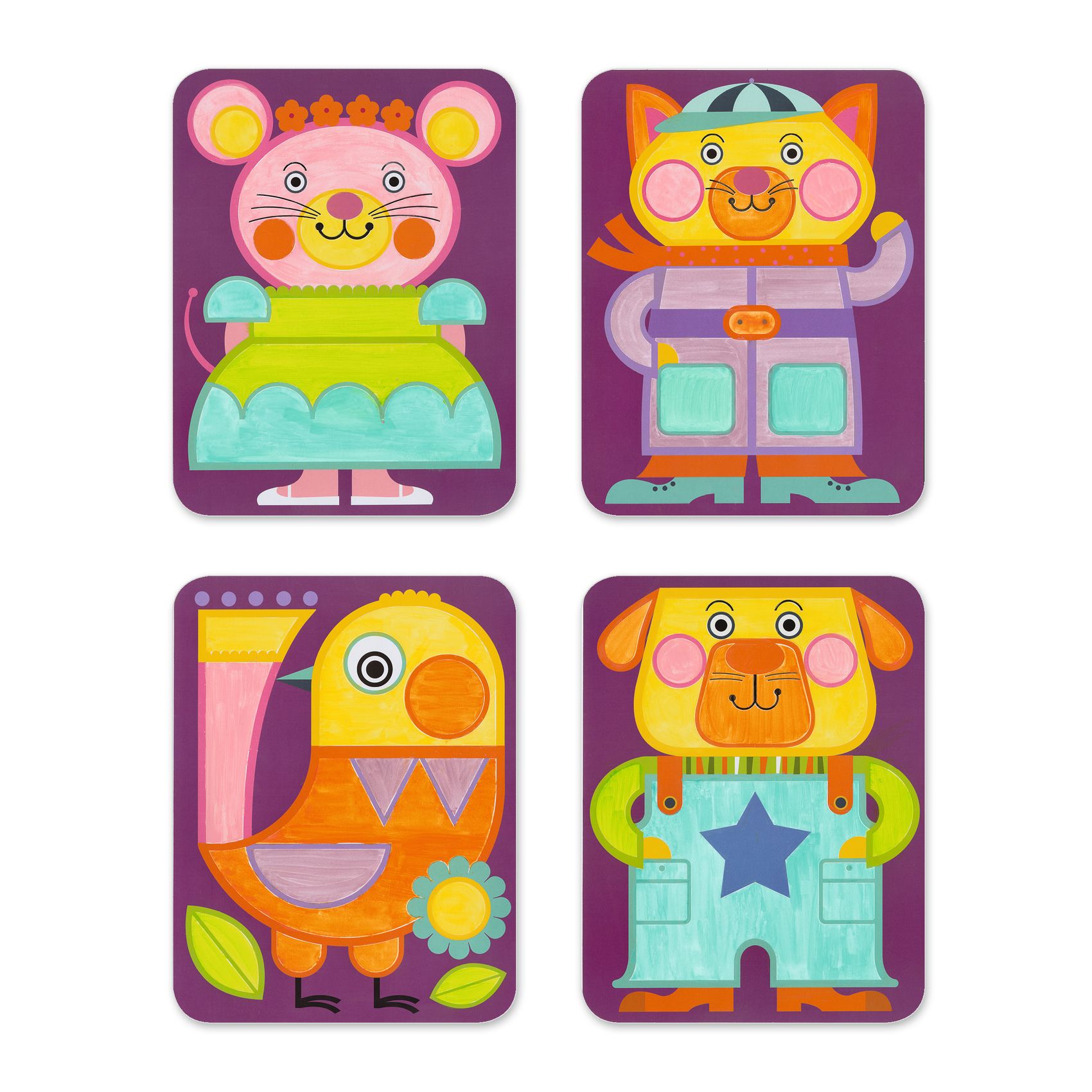 Djeco Chubby Cheeks set tavole da dipingere 4 tele