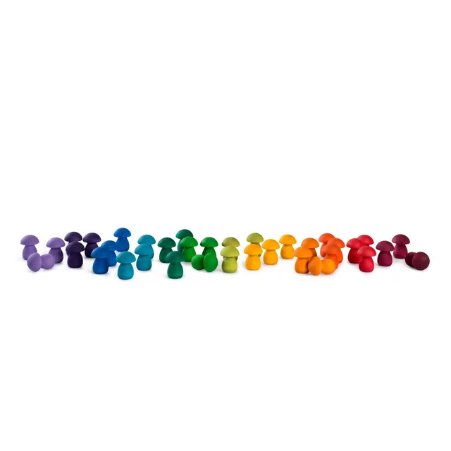 Grapat Mandala Rainbow Mushrooms funghetti legno 36 pezzi