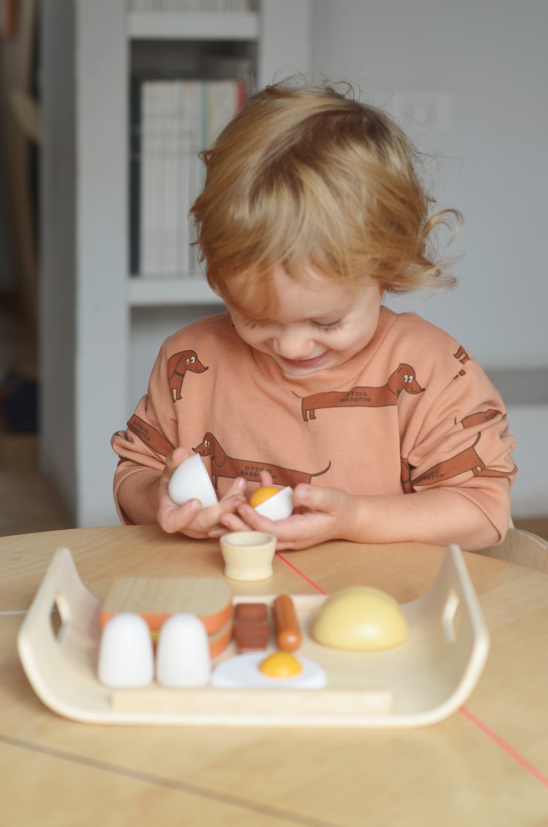 Plan Toys Menu Colazione set gioco legno con vassoio