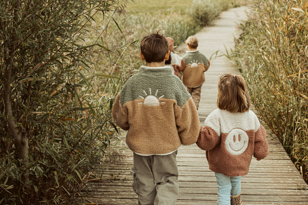 Ella and Rapha Sun Jacket giacca teddy verde salvia bimbi