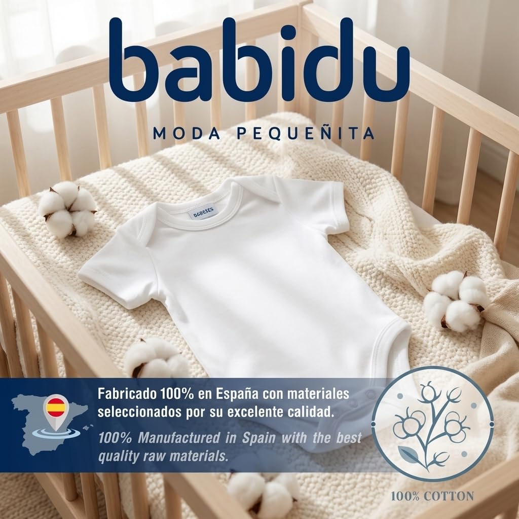 Babidu 1065 Body Neonato Manica Corta Cotone Unisex bianco