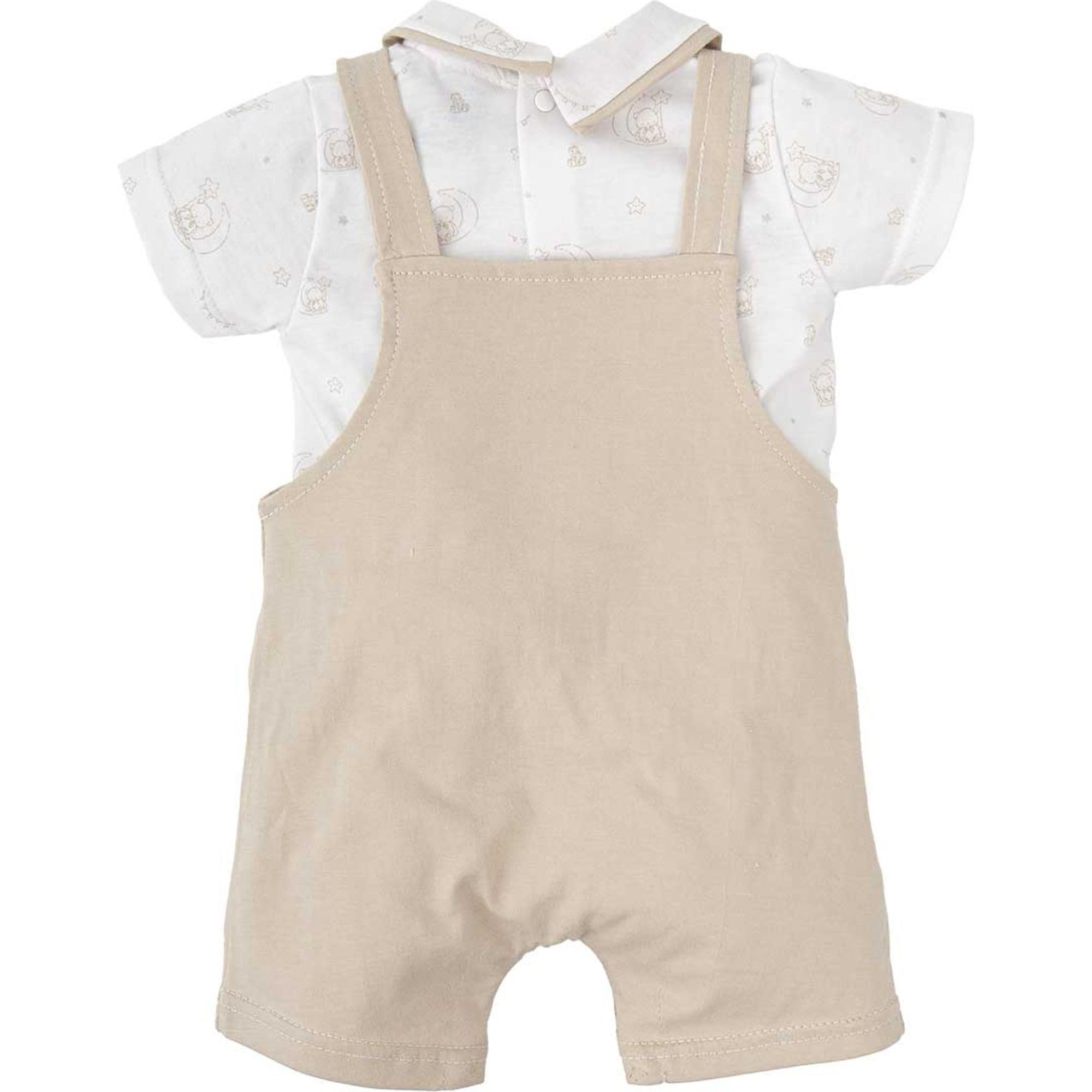Babidu Fascino set maglietta e salopette beige 3 anni in cotone