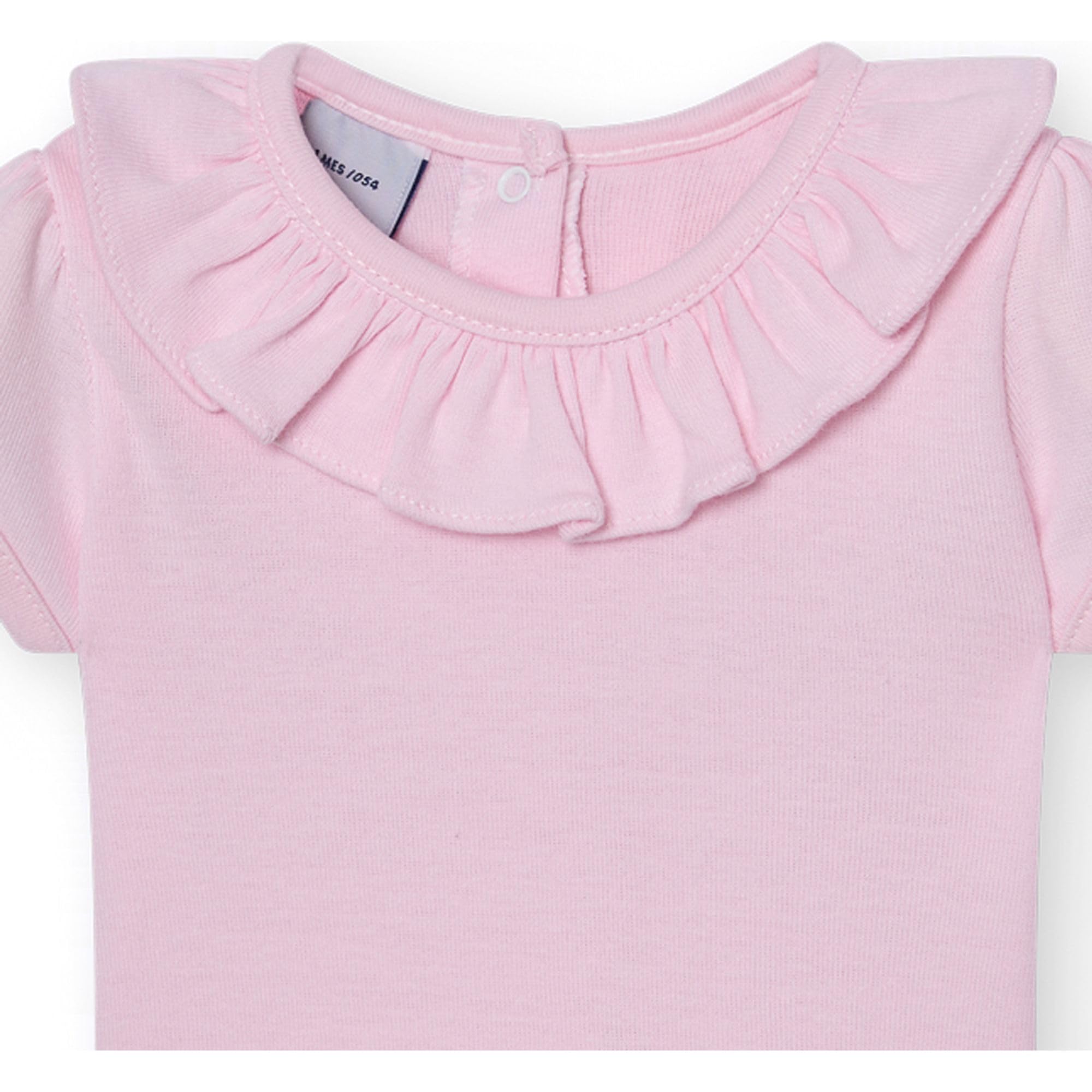 Babidu body neonato manica corta collo volant cotone bio