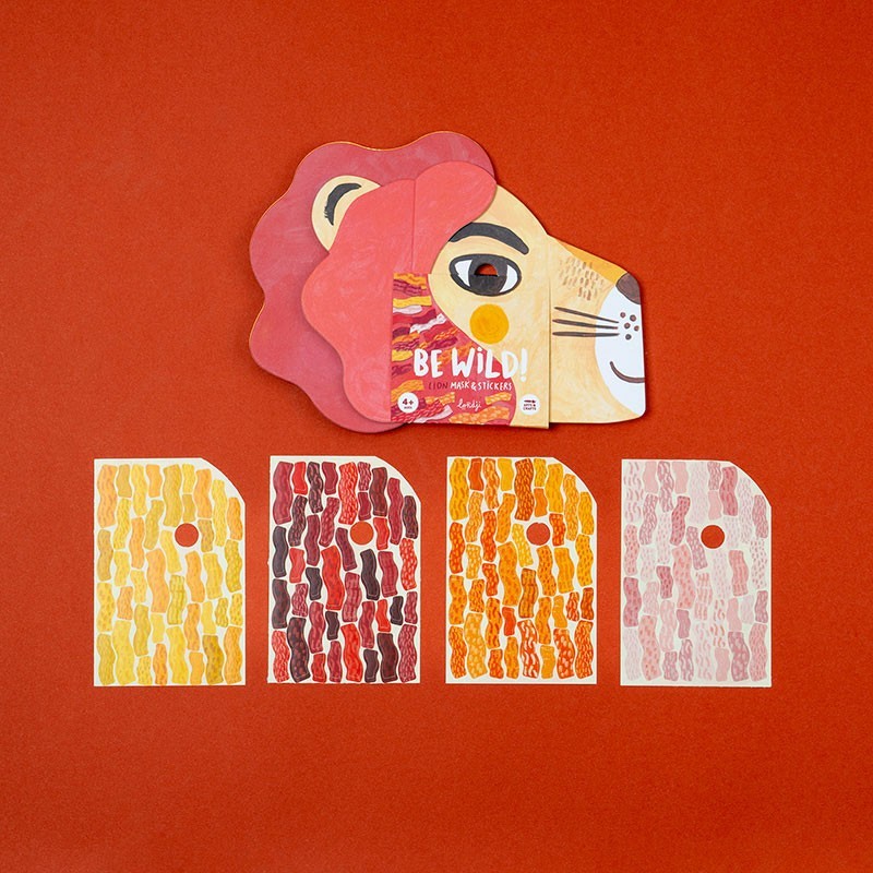 Londji Be Wild Lion maschera leone con adesivi