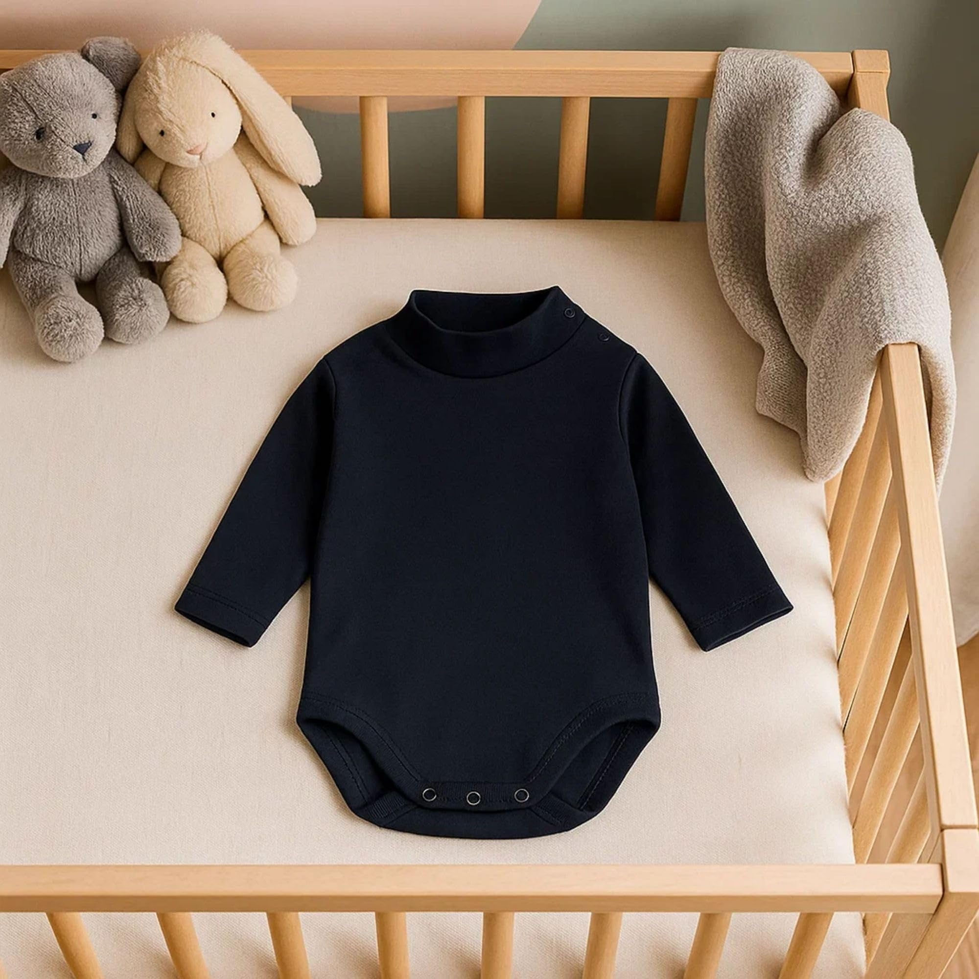 Babidu body neonato dolcevita cotone maniche lunghe
