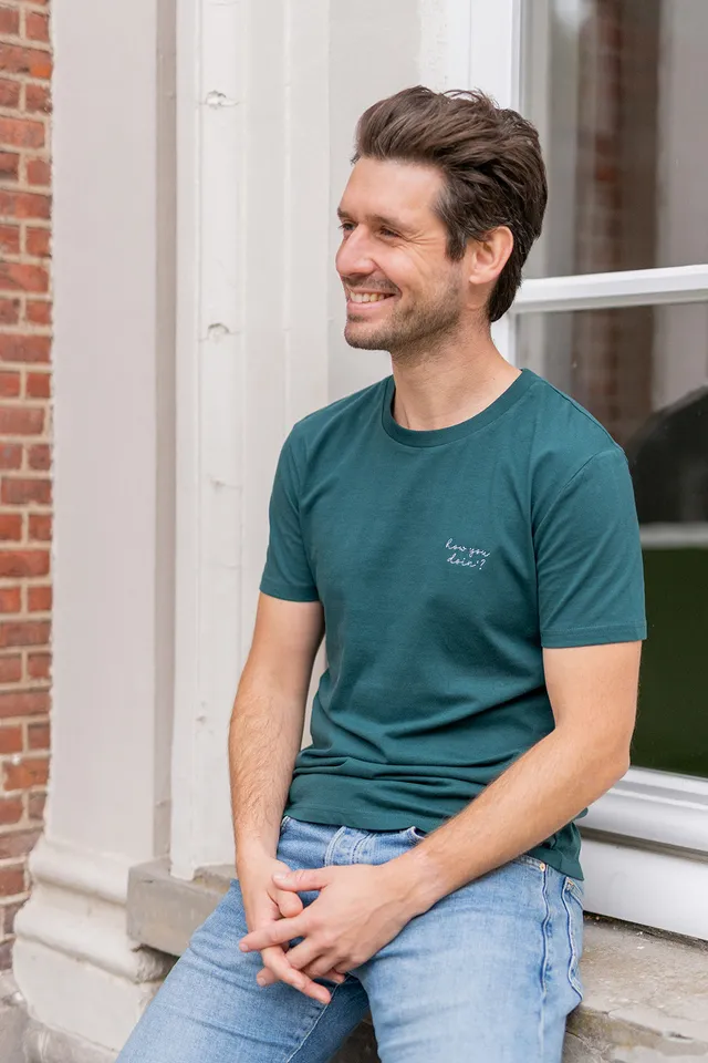 Ella and Rapha How You Doin' t-shirt verde cotone bio