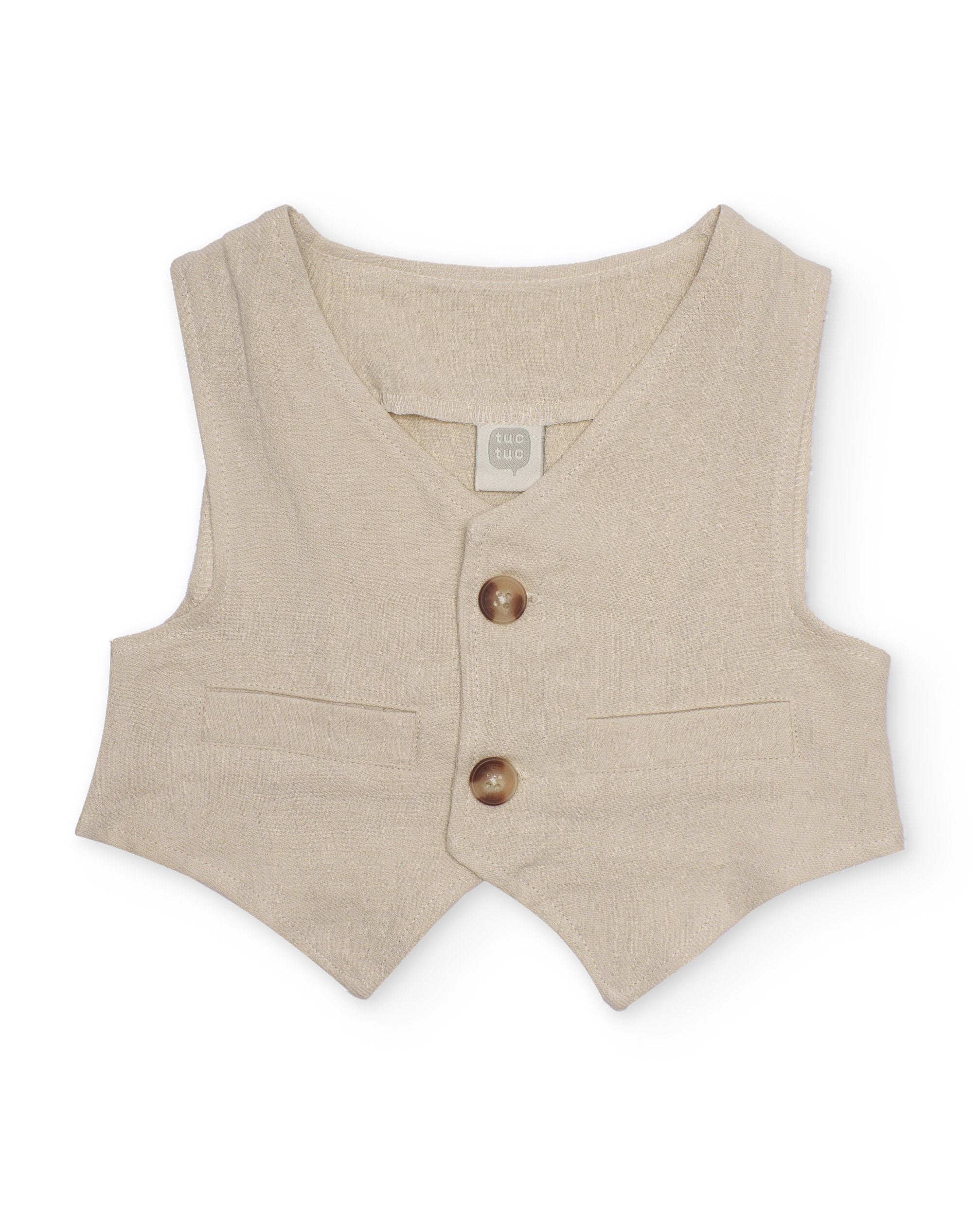 Tuc Tuc gilet bambino beige bottoni cerimonia