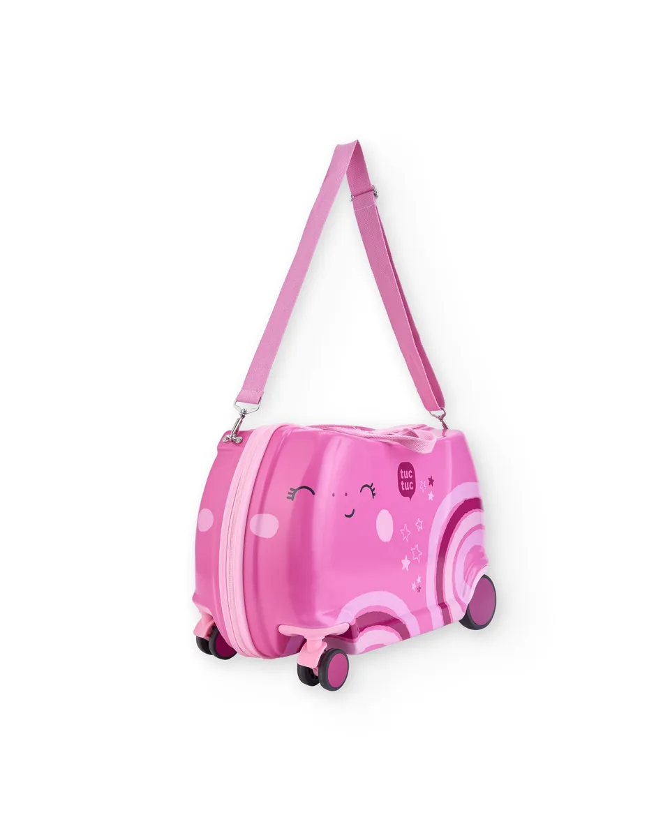Tuc Tuc valigia bimba rosa arcobaleno rigida con ruote