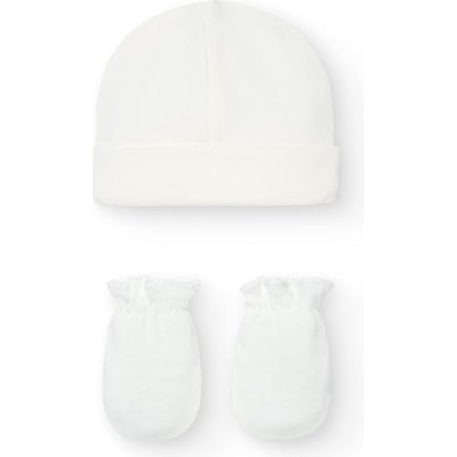 Babidu set cappello e guanti neonato beige cotone