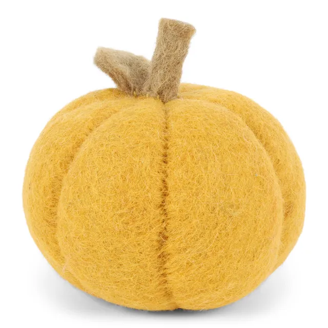 Gry & Sif Zucca Piccola decorazione feltro gialla 8 cm