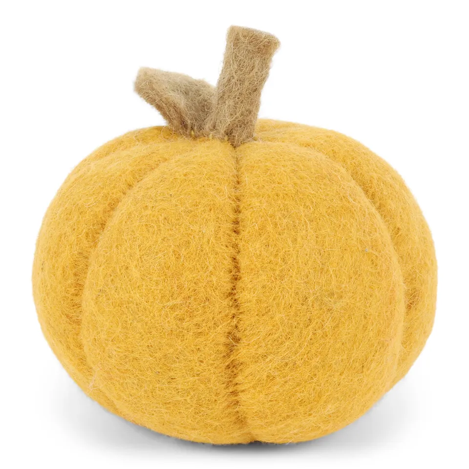 Gry & Sif Zucca Piccola decorazione feltro gialla 8 cm